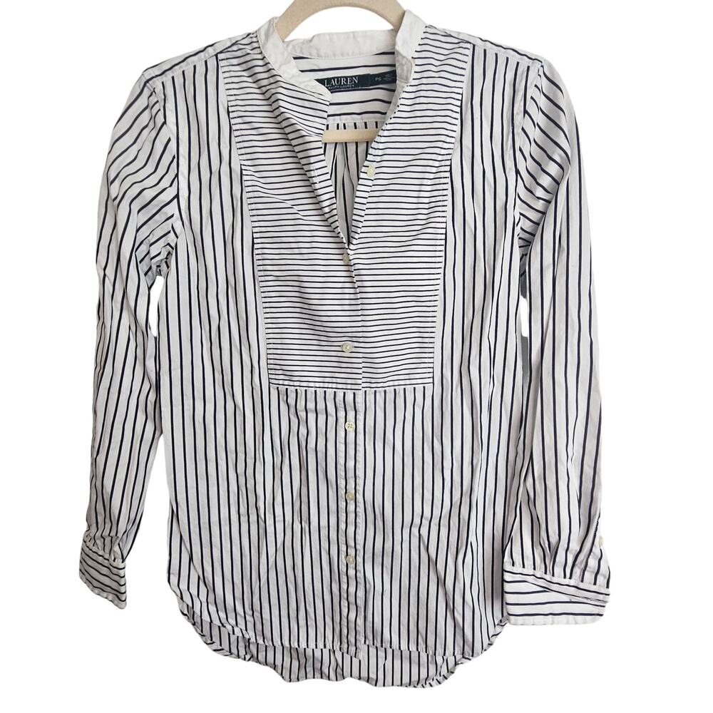 Lauren Ralph Lauren Womens Striped Tunic Size PS Classic Lagenlook Preppy Cotton